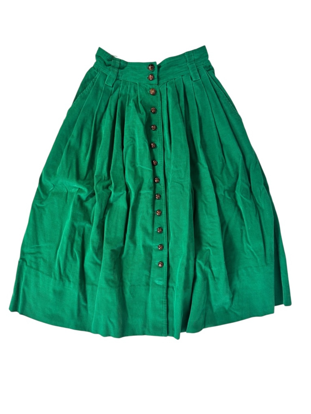 Green Midi Corduroy Skirt - Picture 3 of 9